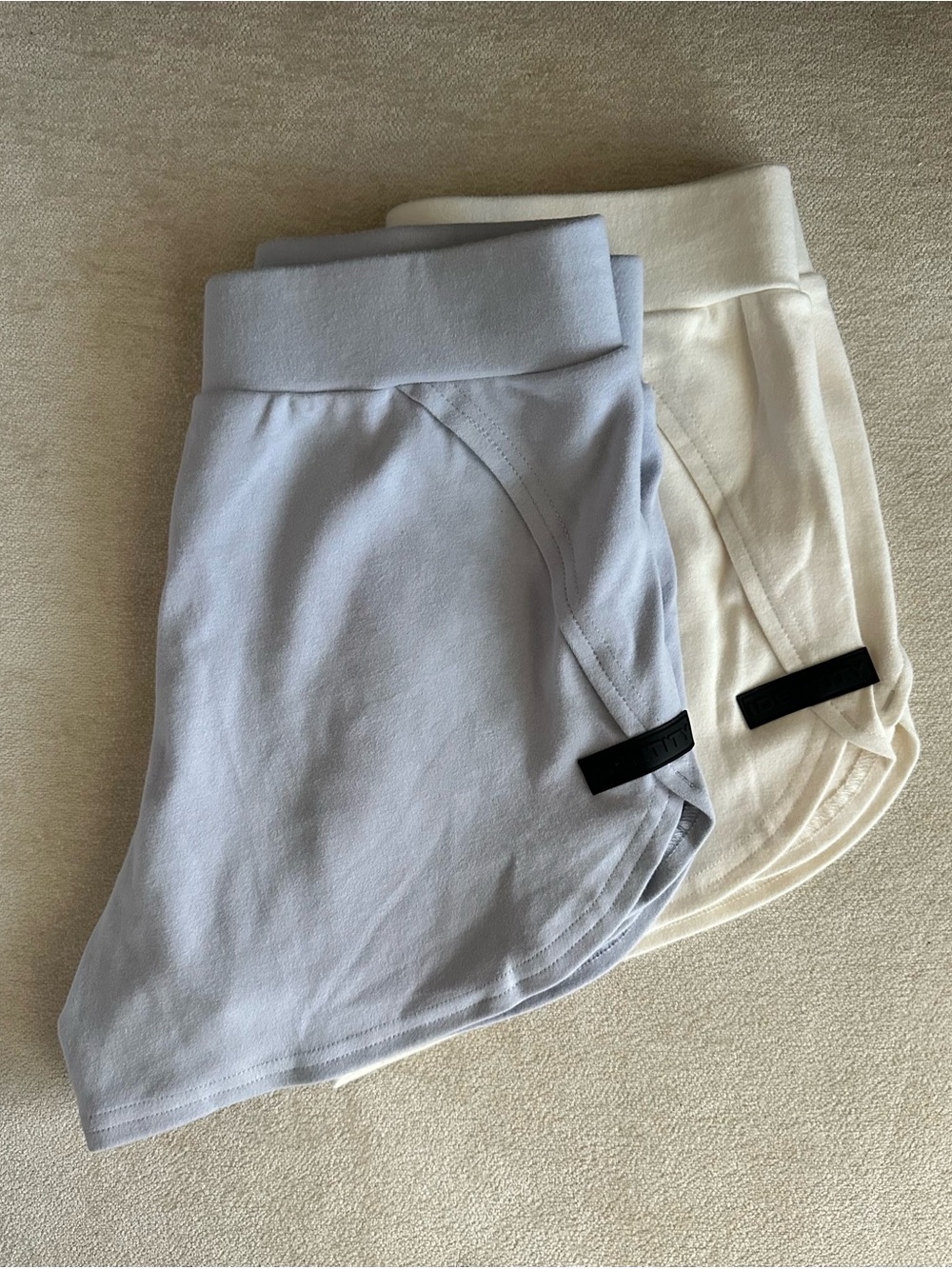 Alphalete Crozy Identity Shorts - Light Blue and Cream